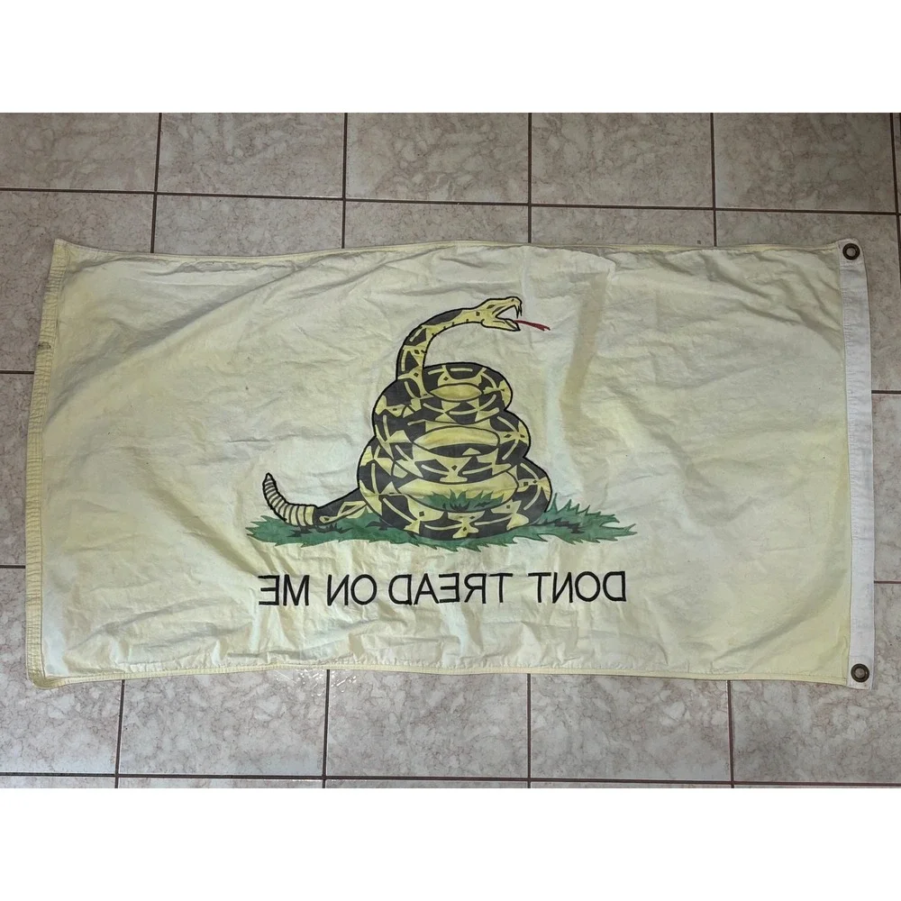 USMC Don't Tread On Me Gadsden Flag Banner Double-Sided Sewn Marines 56x30